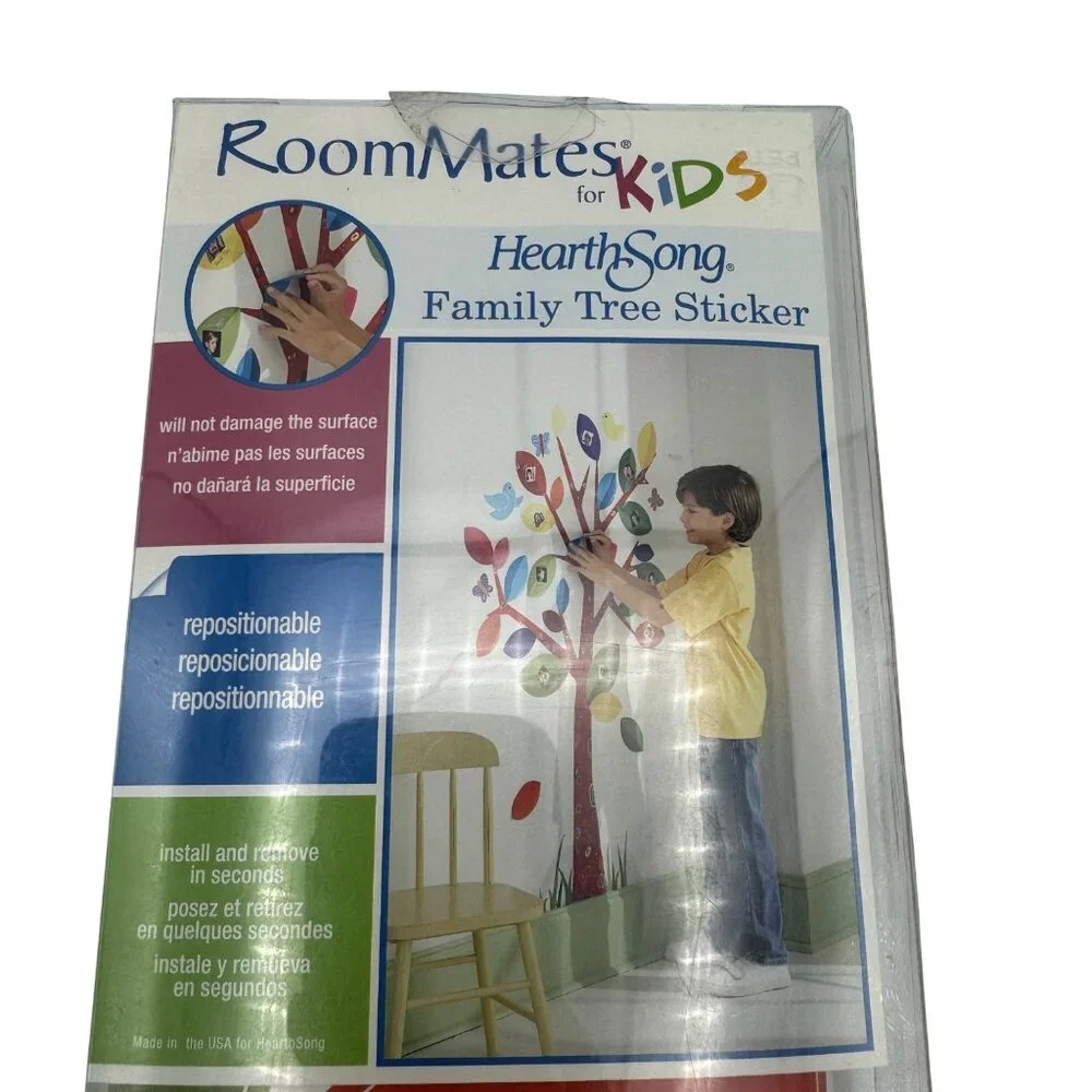 Roommates Kids Hearthsong Family Tree Removable Reusable Wall Sticker 48 Pieces